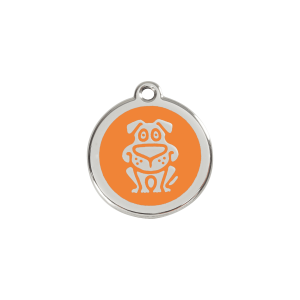 Small Orange Dog Motif Cat ID Tag