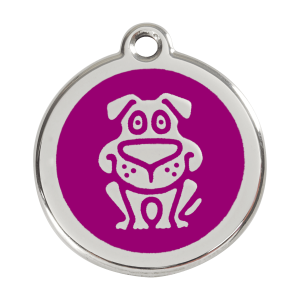Purple Dog Dog ID Tag Large
