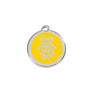 Yellow Dog Cat Small Dog ID Tag - Size S