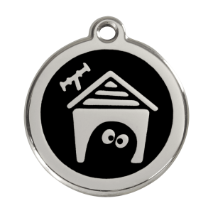 Black Dog House Dog ID Tag Large
