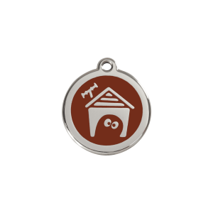 Brown Dog House Cat ID Tag Small