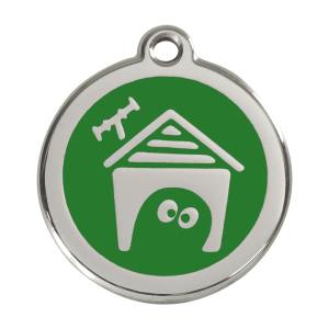 Green Dog House Dog ID Tag Large