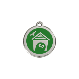 Green Dog House Cat ID Tag - Small