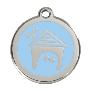 Light Blue Dog House Dog ID Tag Large