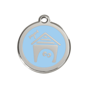 Light Blue Dog House Dog ID Tag Medium