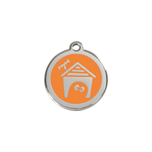 Orange Dog House Cat ID Tag Small