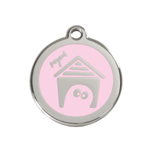 Pink Dog House Dog ID Tag Medium