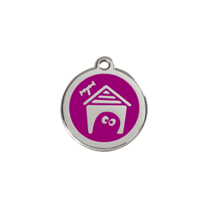 Purple Dog House Cat ID Tag Small