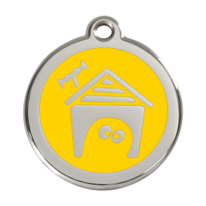 Yellow Dog House Dog ID Tag Large
