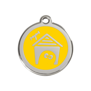 Yellow Dog House Dog ID Tag Medium