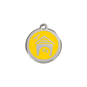 Yellow Dog House Cat or Small Dog ID Tag - Small
