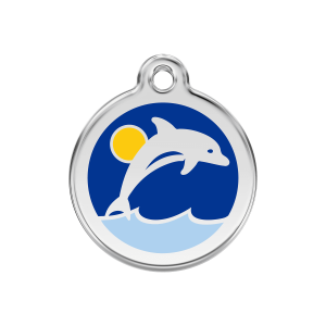 Dark Blue Dolphin Dog ID Tag Medium