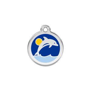 Dark Blue Dolphin Cat ID Tag Small