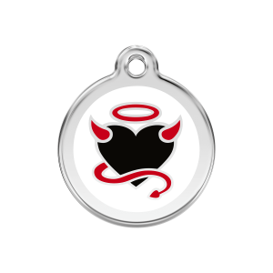 White Devil Dog ID Tag Medium