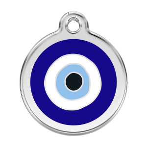 Dark Blue Evil Eye Dog ID Tag Large