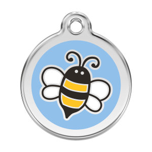 Light Blue Bumblebee Dog ID Tag Large