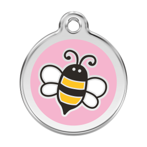 Pink Bumblebee Dog ID Tag Large
