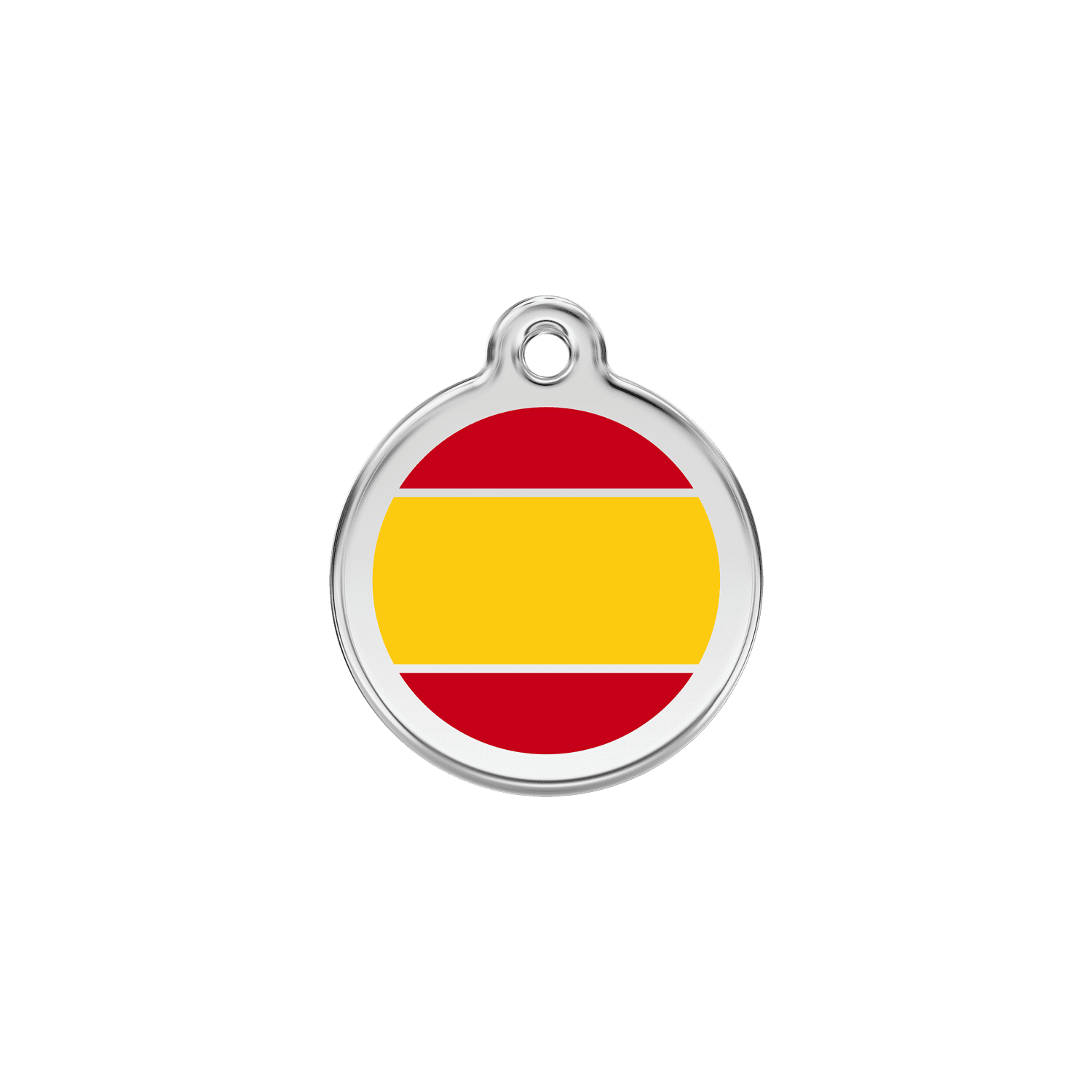 Vue avant - Médaille personnalisée pour chien/chat Red Dingo - Drapeau espagnol jaune - Size S - 20.00mm - 7g
