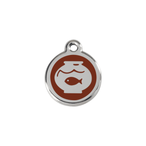 Brown Fish Bowl Cat ID Tag Small