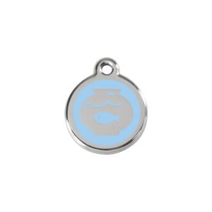 Light Blue Fish Bowl Cat ID Tag Small