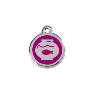 Purple Fish Bowl Cat ID Tag Small
