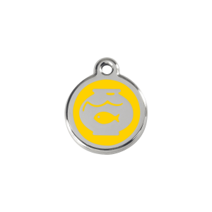 Yellow Fish Bowl Cat ID Tag Small
