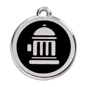 Black Fire Hydrant Dog ID Tag Large
