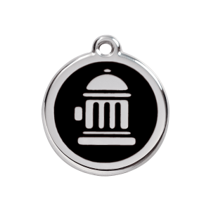 Black Fire Hydrant Dog ID Tag Medium