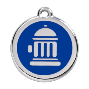 Dark Blue Fire Hydrant Dog ID Tag Large