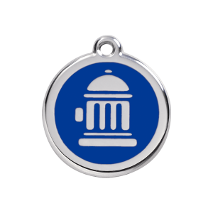 Dark Blue Fire Hydrant Dog ID Tag Medium