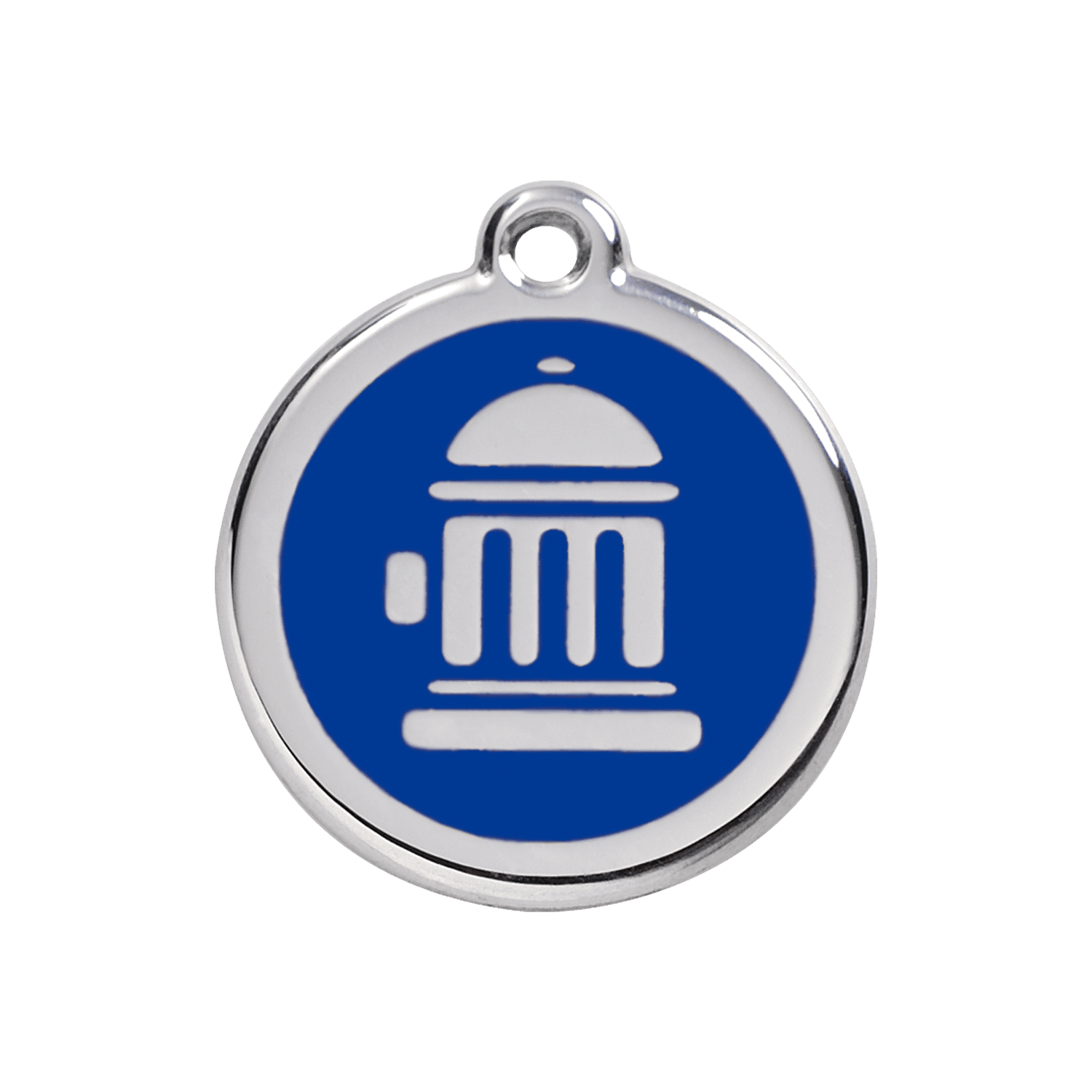 Vue avant - Médaille personnalisée pour chien ou chat - Red Dingo - Bouche d'incendie - Bleu foncé - Size M