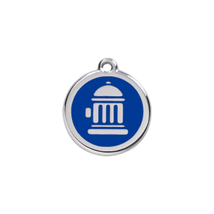 Dark Blue Fire Hydrant Cat ID Tag Small