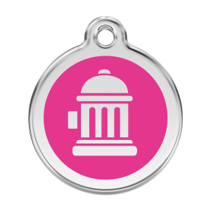 Bright Pink Fire Hydrant Dog ID Tag Large