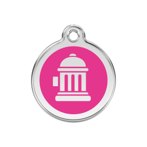 Bright Pink Fire Hydrant Dog ID Tag Medium