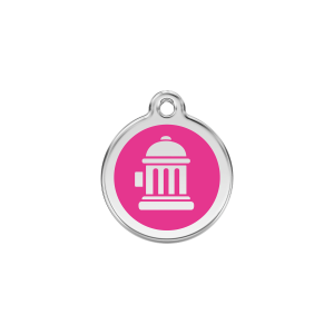 Bright Pink Fire Hydrant Cat ID Tag Small