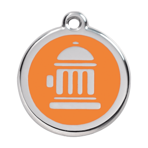 Large Orange Fire Hydrant Dog ID Tag