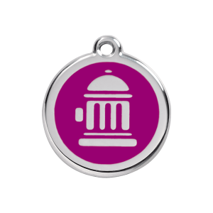 Purple Fire Hydrant Dog ID Tag Medium