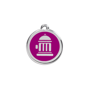 Purple Fire Hydrant Cat ID Tag Small