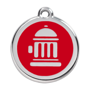Red Fire Hydrant Dog ID Tag Large