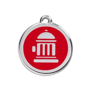 Red Fire Hydrant Dog ID Tag Medium