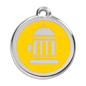 Yellow Fire Hydrant Dog ID Tag Large