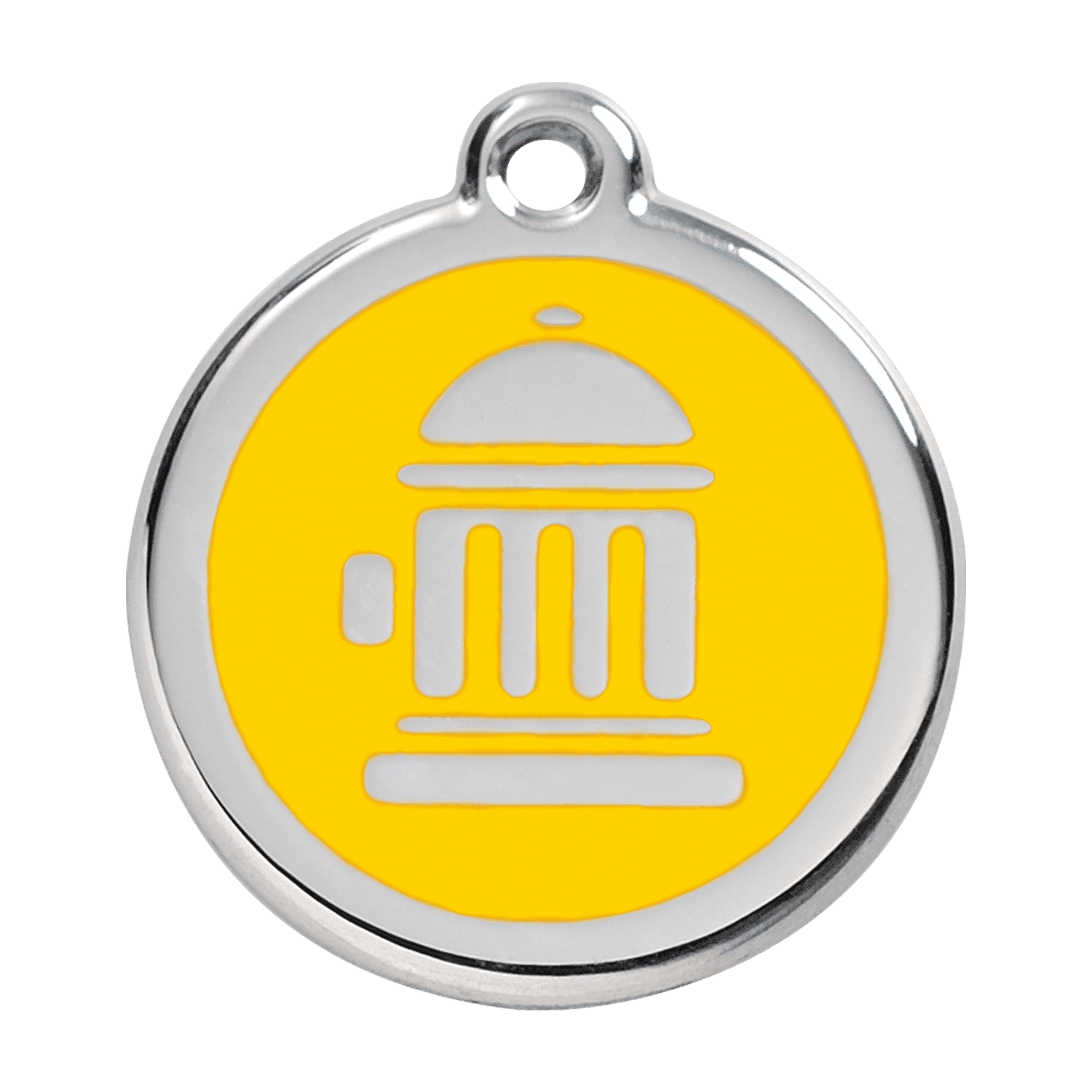 Vue avant - Médaille personnalisée pour chien Red Dingo Bouche d'incendie Jaune - Size L
