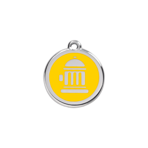 Yellow Fire Hydrant Cat ID Tag Small