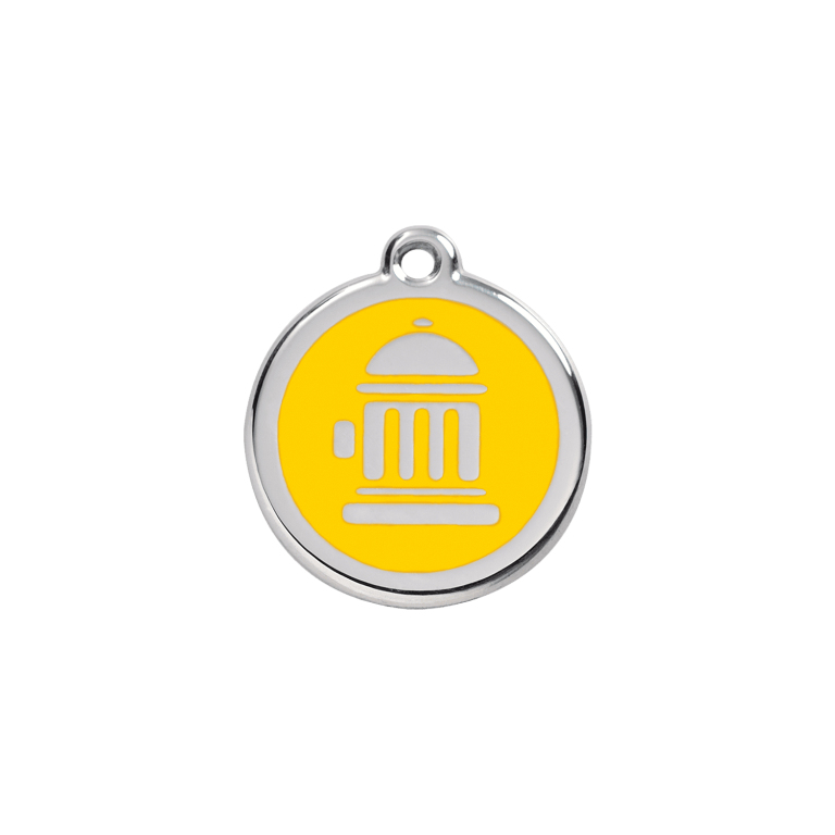 Vue avant - Médaille personnalisée pour chat ou chien - Red Dingo 01-FH-YE-SM Jaune - Size S