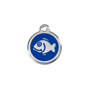 Dark Blue Fish Cat ID Tag Small
