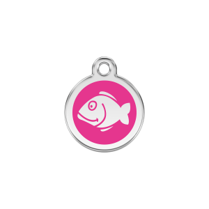 Bright Pink Fish Cat ID Tag Small