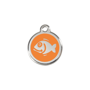 Orange Fish Cat ID Tag Small
