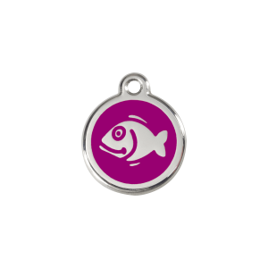 Purple Fish Cat ID Tag Small