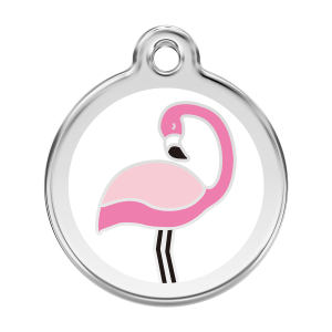 White Flamingo Dog ID Tag Large