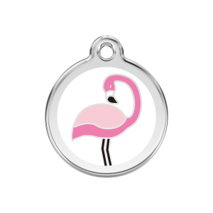 White Flamingo Dog ID Tag Medium